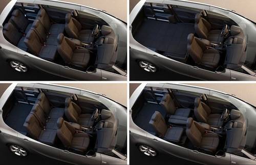 Vauxhall Zafira seating view